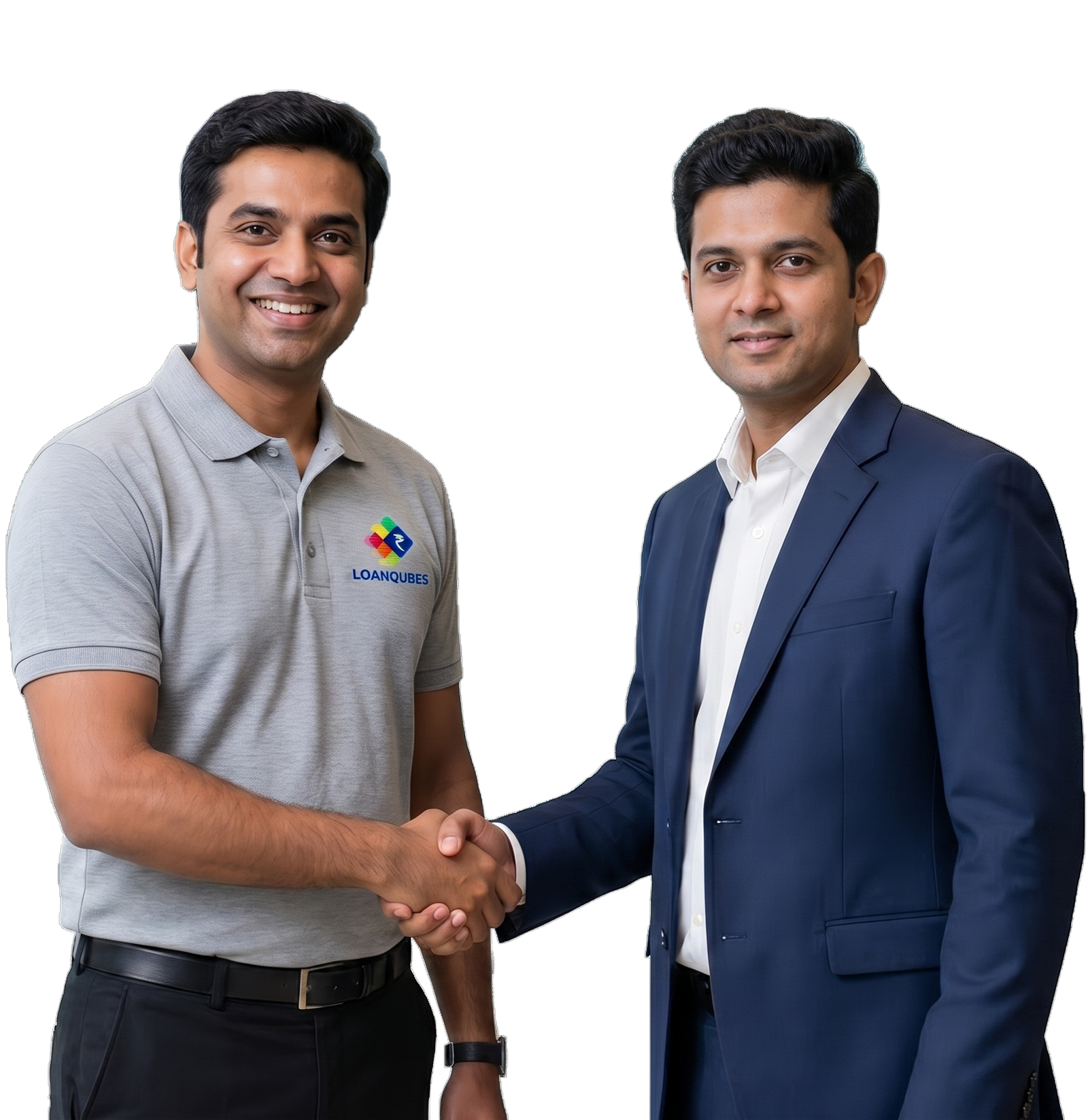 LoanQubes advisor shaking hands with customer
